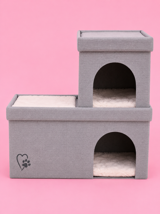 Trixie cat basket cat house Kimy Soft 2 floors light gray