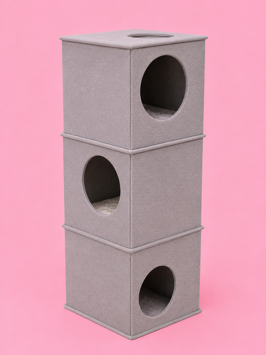 Trixie cat house tower nele felt gray