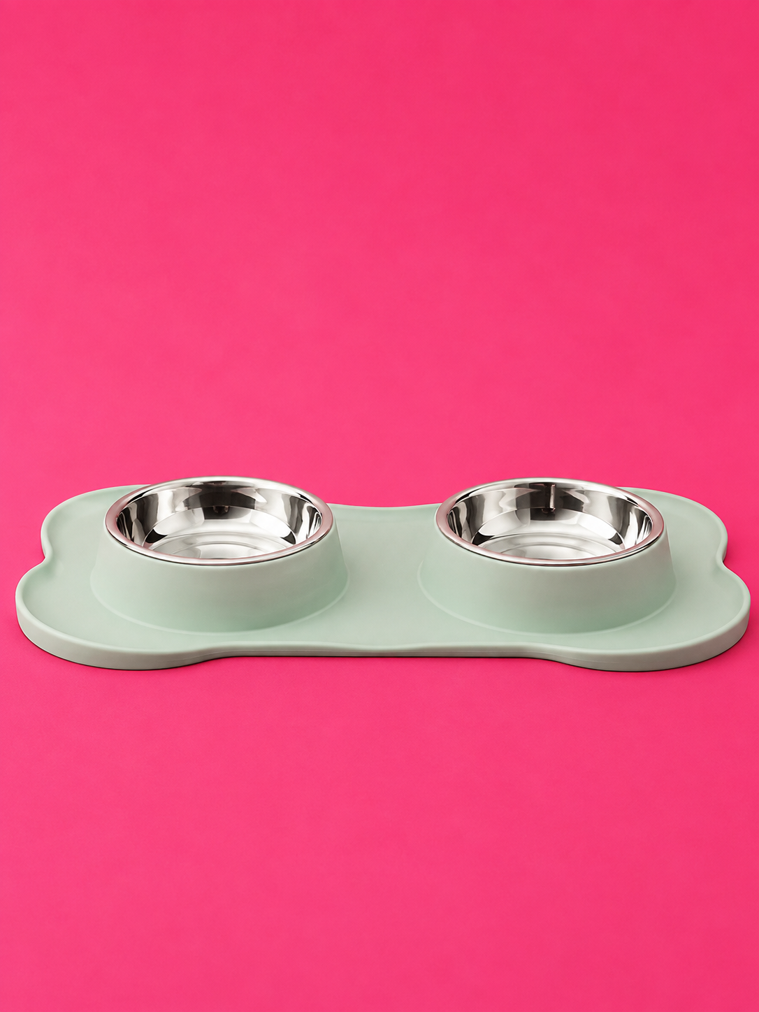 Pet food bowl with mat and steel bowl 45x27x4.2cm